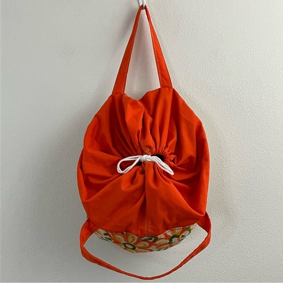 Boho Orange Floral Cinch Bag - Picture 3 of 12